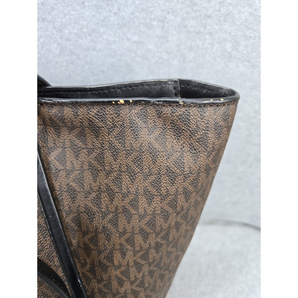 Michael Kors XL Whitney Brown Signature Tote Bag MK Logo Designer Handbag - Picture 4 of 15